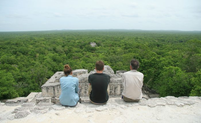 People on Pyramid of Calakmul