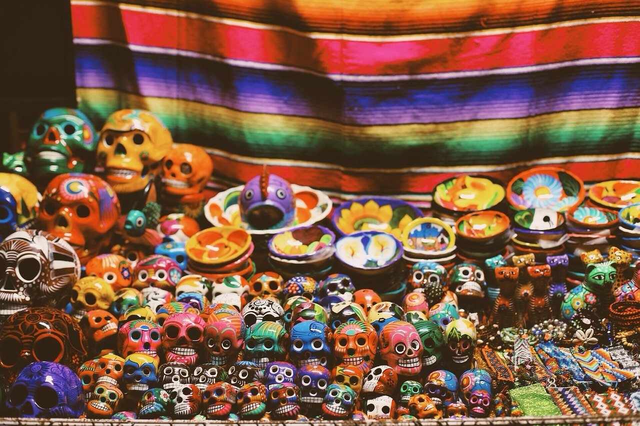 Mexikanisches Kundsthandwerk Totenköpfe